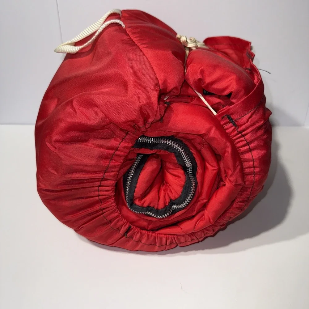Vintage Coleman Red Sleeping Bag Camping Outdoor Gear USA Made